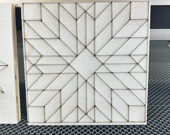 Laser Engraved Barn Quilt Pattern on MDO: Ready to Paint