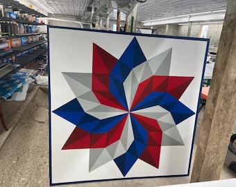 Waving Flag Barn Quilt Pattern SVG: Laser Cut File (Digital Download