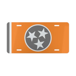 Car Tag Tennessee Flag Orange TN Flag Vanity Plate for UT Fans Vols Tennessee Gift for Vols Fan Car Tag Vanity Plate Tag for Van Go Vols