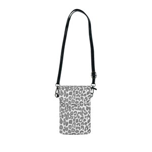Cartera para teléfono móvil con diseño desteñido en blanco y negro con estampado de leopardo