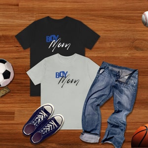 Boy Mom Unisex Jersey Short Sleeve Tee, T-shirt for mom, Boy Mom, Mom of Boys, Mother&#39;s Day, Birthday, Baby shower gift, Cute Boy Mom tee