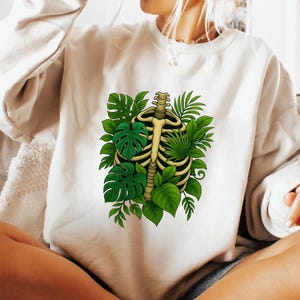 Skeleton Plant Body Sweatshirt, Plant Lover Shirt, Plant Gift, Gardener Gift, Plant Mom, Monstera Tee, Plant Graphic Tees, Plant Lady Tshirt
