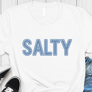 Camiseta con diseño de sal, playera playera de moda, playera de verano, regalo para vacaciones, ropa preppy para niñas, conjuntos de verano bonitos para mujeres