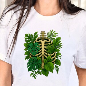 Skeleton Plant Body T-shirt, Plant Lover Tee, Plant Gift, Gardener Gift, Plant Mom, Monstera Tee, Plant Graphic Shirt, Plant Lady Top, Plant