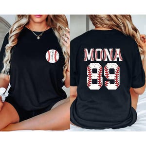Custom Baseball Number and Name Tshirt, Baseball Custom Shirt, Baseball Mom Tee, Personalized Baseball Top, Custom Baseball Team Name Shirts