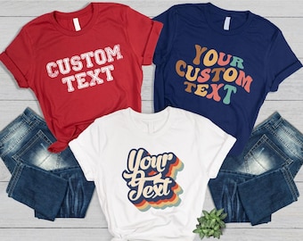 Shirt aangepaste tekst, bijpassend shirt bedrijfslogo, op maat gemaakt shirt, gepersonaliseerd cadeau-T-shirt, shirt aangepaste foto, cadeau voor verjaardagen