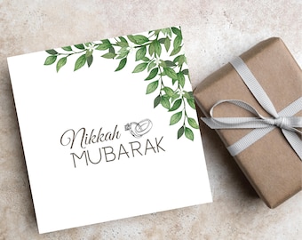 Nikah Mubarak Greeting Card: Islamic Wedding Celebration card, nikkah greeting cards, nikkah cards, nikkah gift