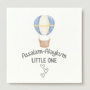 Muslim baby card, islamic baby card, card for new baby, salam baby card