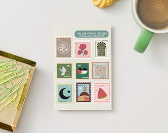Luxury Eid stickers, Eid card, Islamic cards| Eid mubarak stickers, Eid stamps, palestine stickers