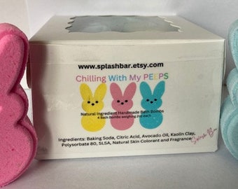 Easter Bunny Peeps Bath Bomb Gift Set, Chilling With My Peeps, Bath Fizzy, Easter Bunny Gift Box, Bath Time Fun