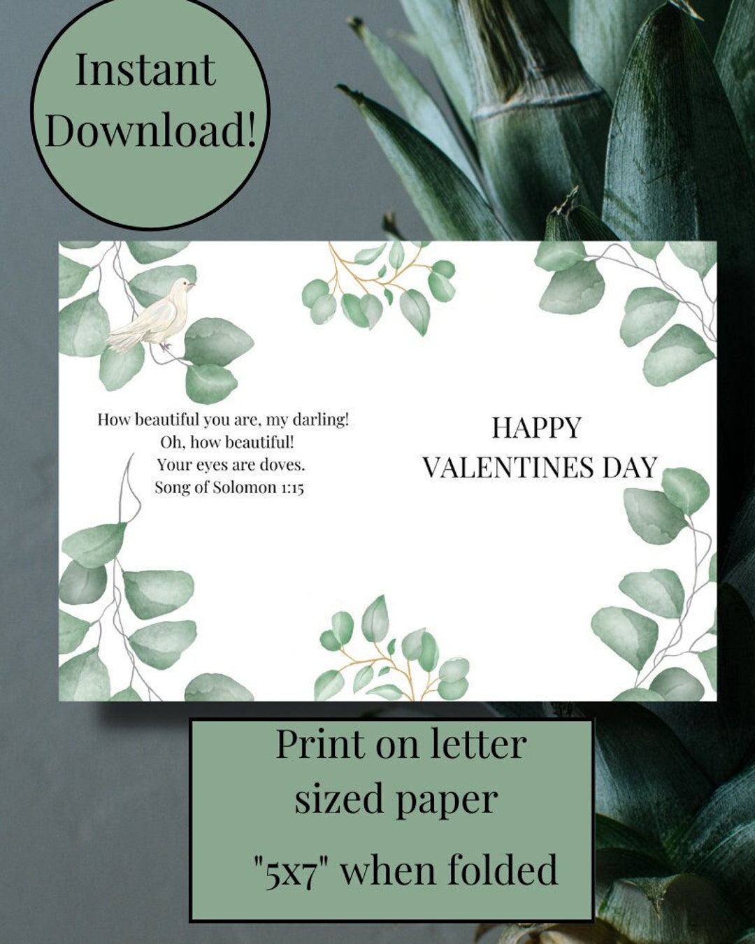 PRINTABLE Romantic Valentines Day Card, 5x7 Valentines Day Card, Gifts ...