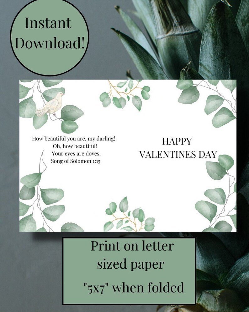 PRINTABLE Romantic Valentines Day Card, 5x7 Valentines Day Card, Gifts ...