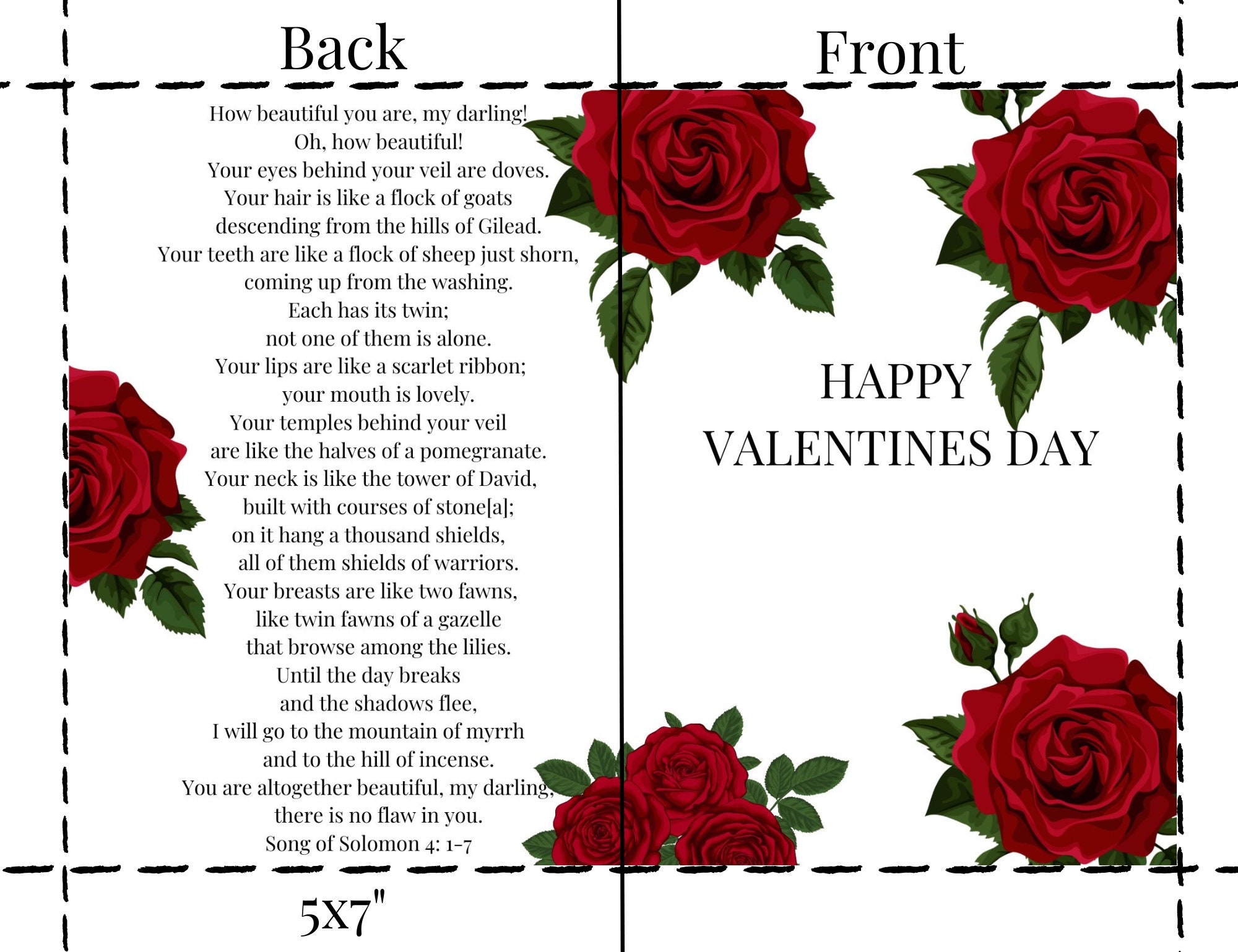 PRINTABLE Romantic Valentines Day Card, 5x7 Valentines Day Card, Gifts ...