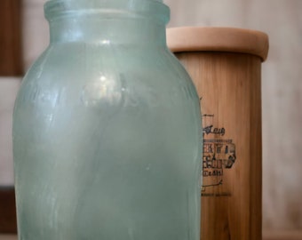 Mellin's Food Bottle - Unique Aqua Streaking, Collector's Delight