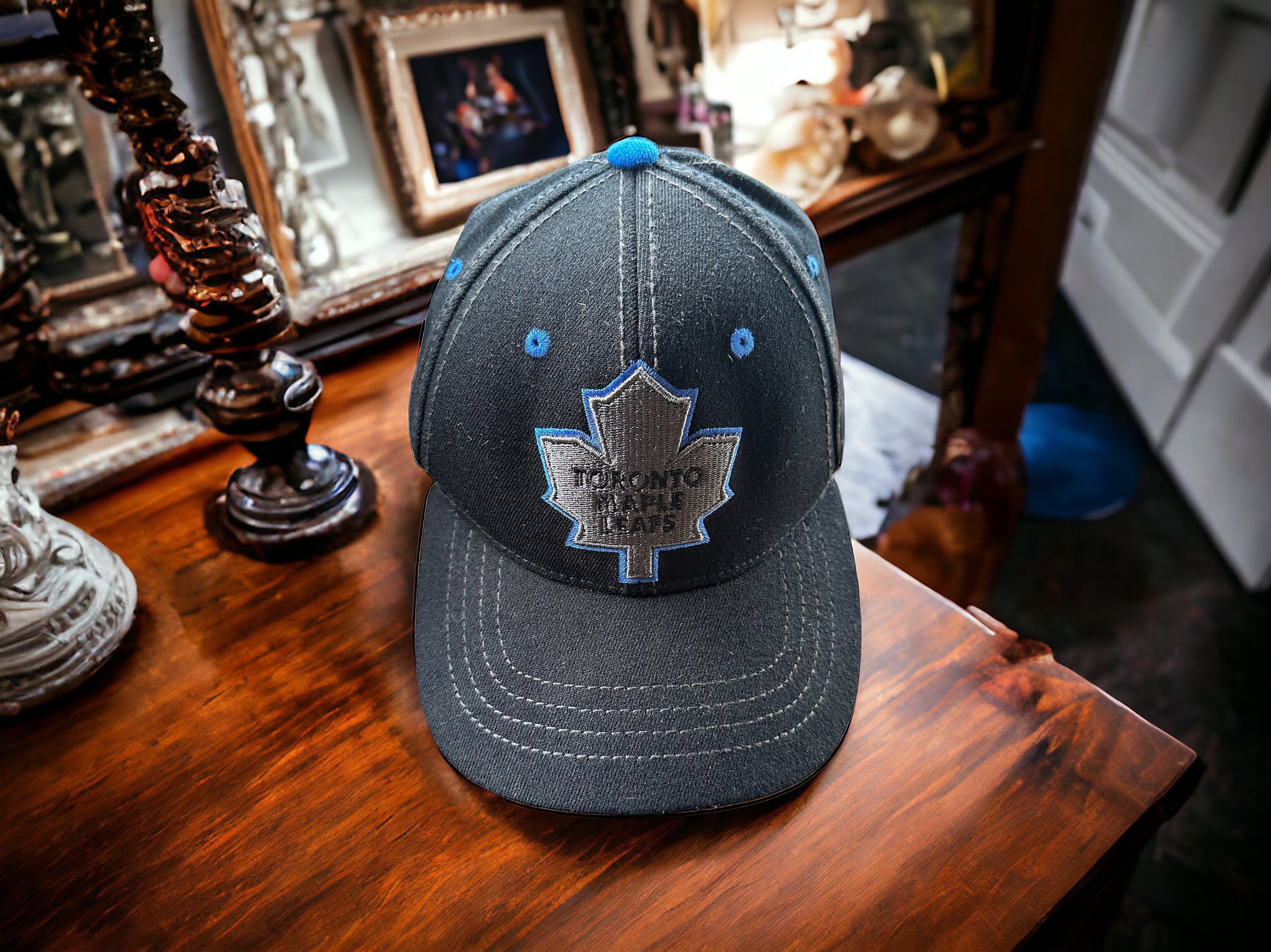 Vintage Toronto Maple Leafs Zephyr Fitted Hat Black blue Size M L Authentic NHL Zhats Etsy