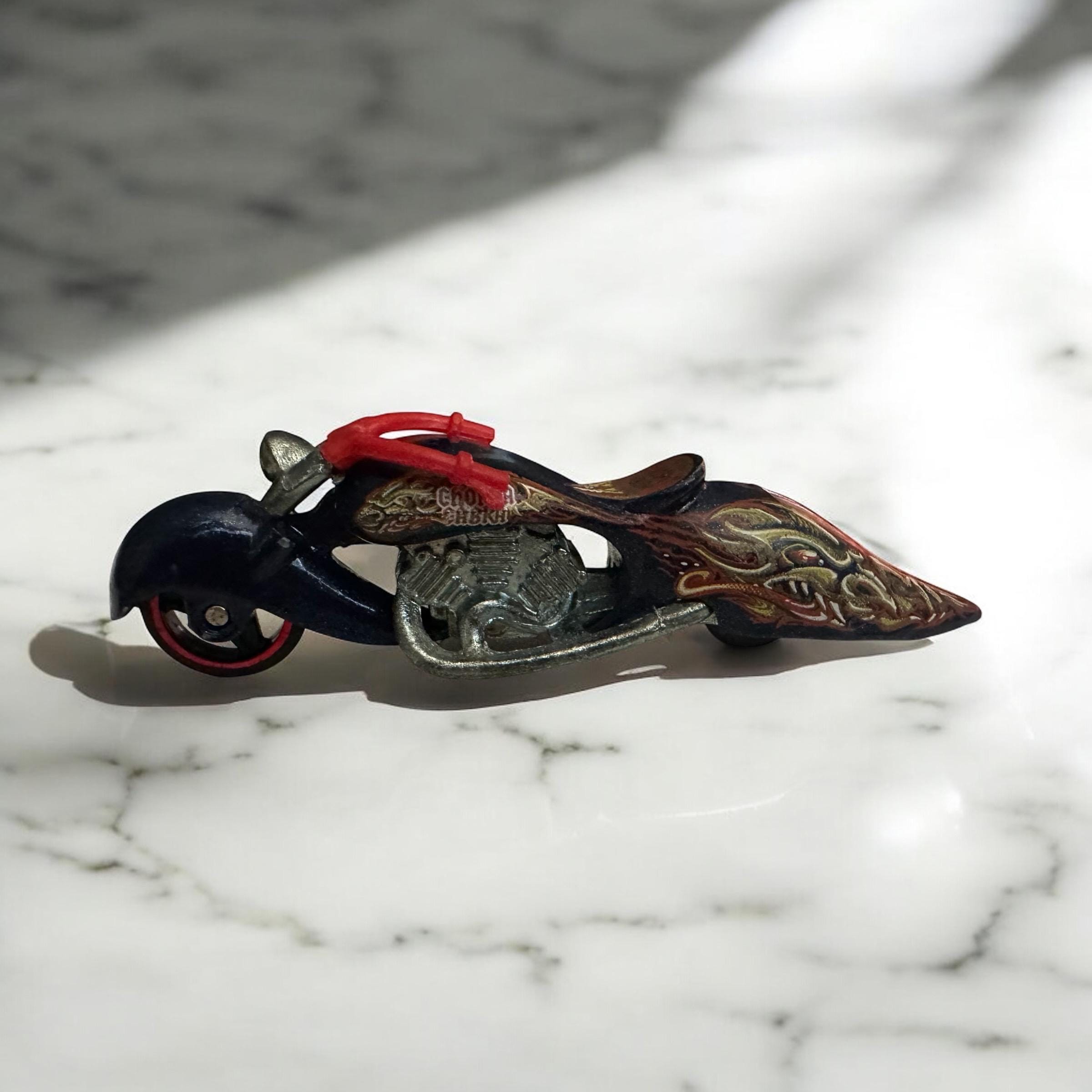 Hot Wheels 1:64 2003 #094 W-oozie Motorcycle Chopper Blue Malaysia