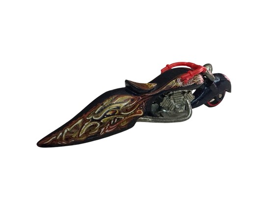 Hot Wheels 1:64 2003 #094 W-oozie Motorcycle Chopper Blue Malaysia