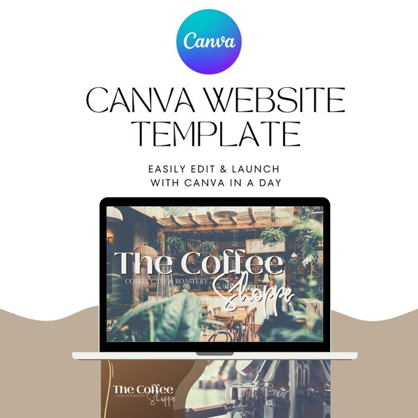 Coffee Canva Website | Coffee Shop Canva Template | Coffee Website | Coffee Marketing Template | Small Business Coffee Website | Barista