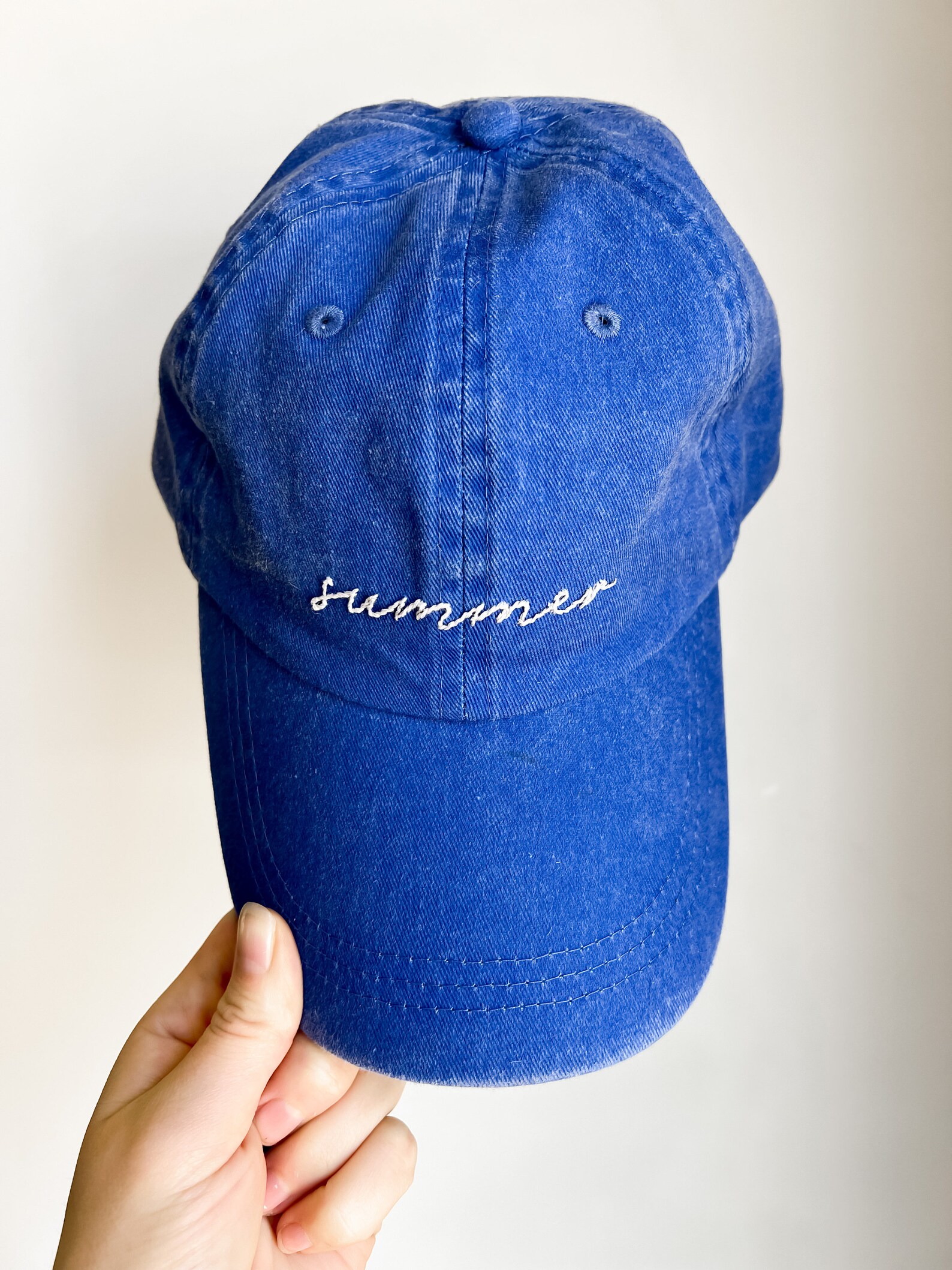 Cursive Summer Hand Embroidered Hat - Etsy