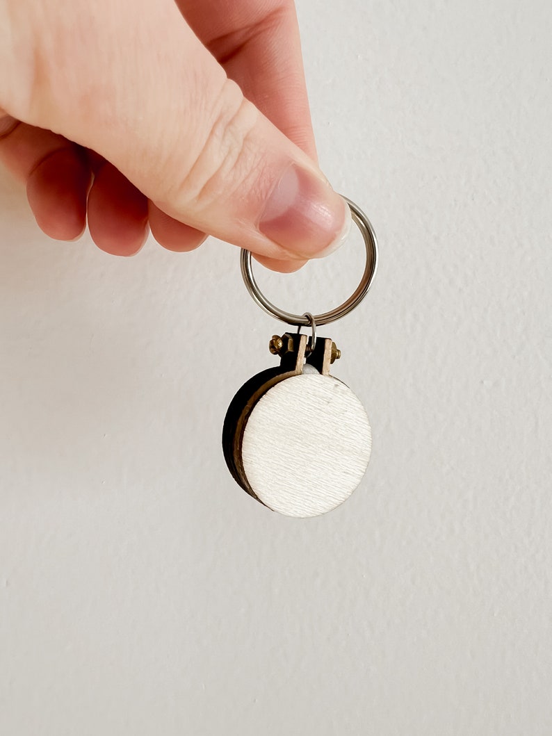 Flower Petal Mini Embroidery Hoop Keychain Etsy