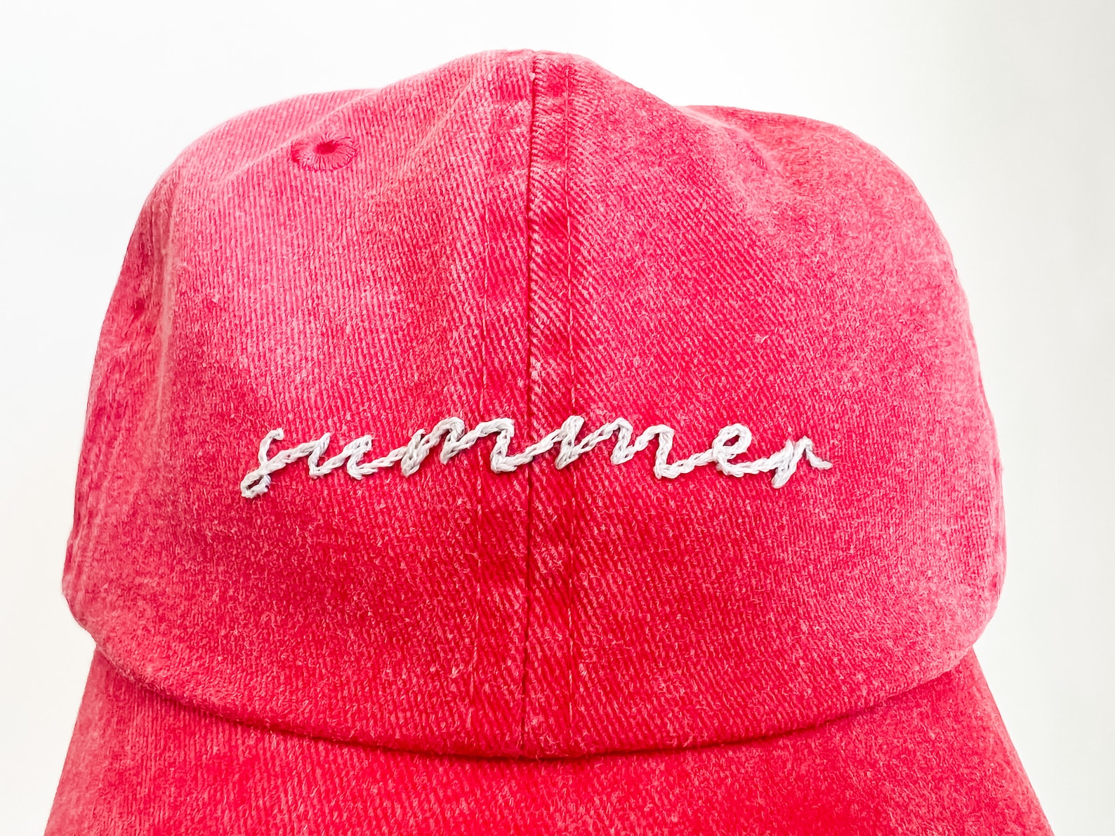 Cursive Summer Hand Embroidered Hat - Etsy