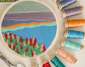 Wildflower Coast 6" Hoop DIY Embroidery Kit