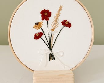 Boho Flower Bouquet 6" Hoop DIY Embroidery Kit