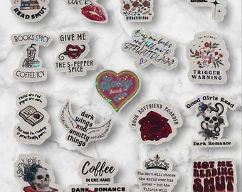 Sticker Set- Smutty Bookish Holographic stickers- Book Lovers, smut, spicy romance
