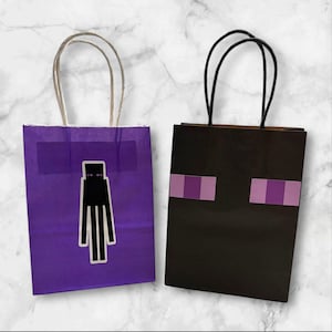 Ender Mine Goody Bags - Kids Party Favor - Goody bags - Craft themed gamer, man Ender inspired, nether