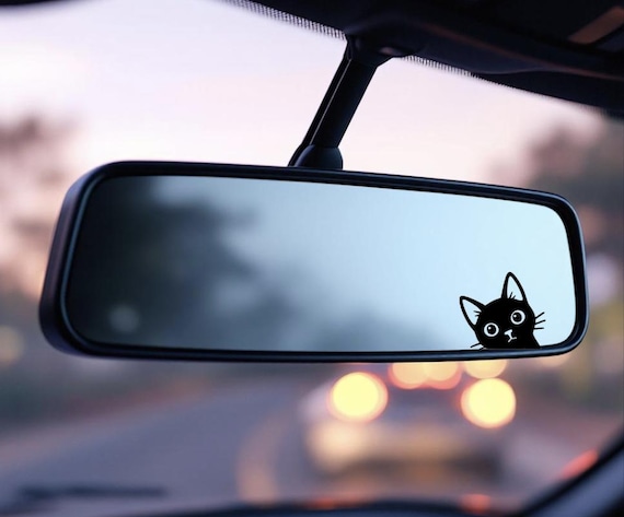 MINI Peeking Cat Decal - Permanent Vinyl car Peeker