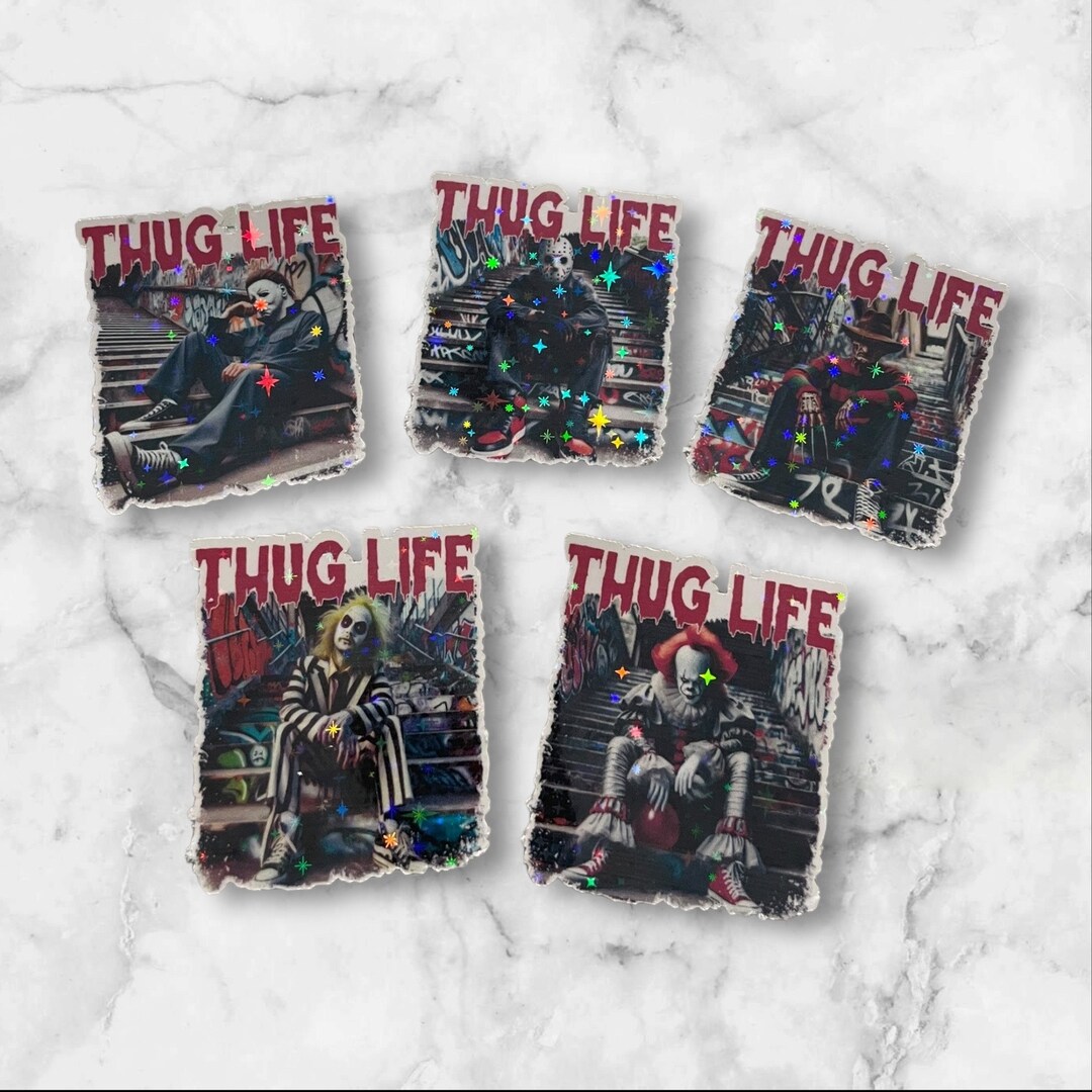 Thug Life Sticker Rapper Serial Killer Thug Life 5 Sticker Set - Etsy