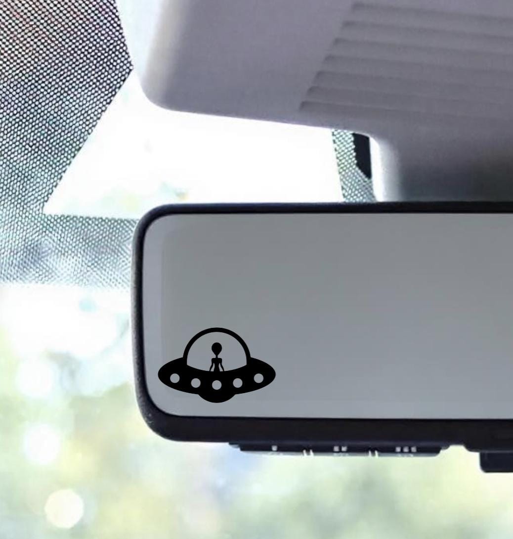 Alien UFO Vinyl Decal: Car Window, Rearview Mirror, Various Sizes - Etsy