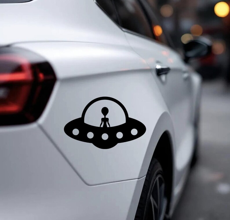 Alien UFO Vinyl Decal: Car Window, Rearview Mirror, Various Sizes - Etsy