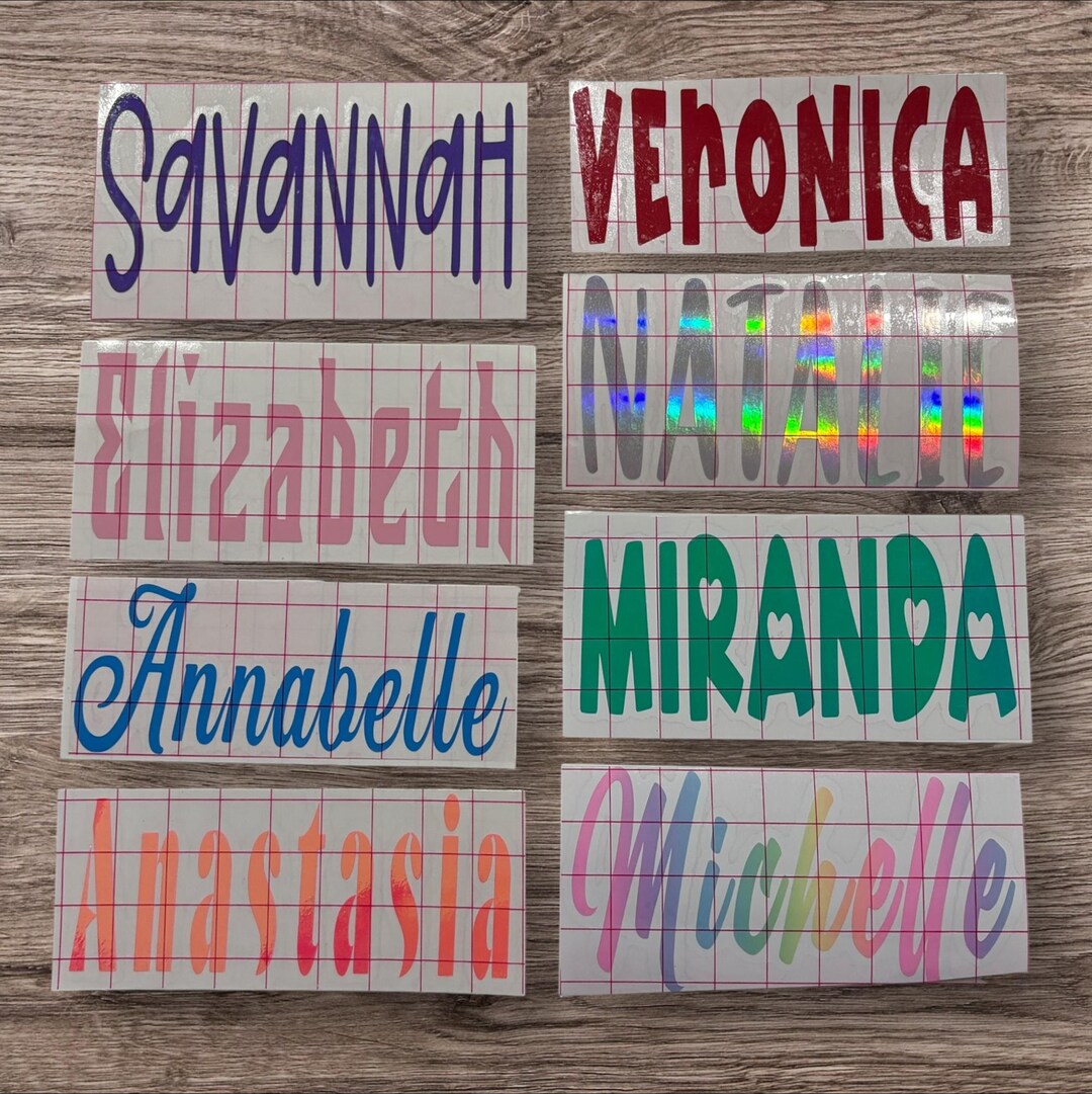 Custom Name Decal - Permanent Vinyl - Choose Font and Color - Etsy