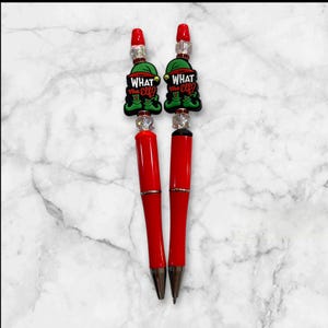 Christmas Pens, Funny - "What the Elf?", Stocking Stuffer, Cheap Gift ideas, Purse Pens