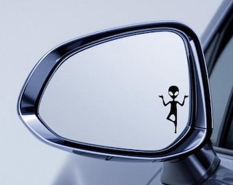 Zen Yoga Alien Mini Permanent Vinyl Window Decal, rearview mirror, windshield, vehicle flare, car accessories