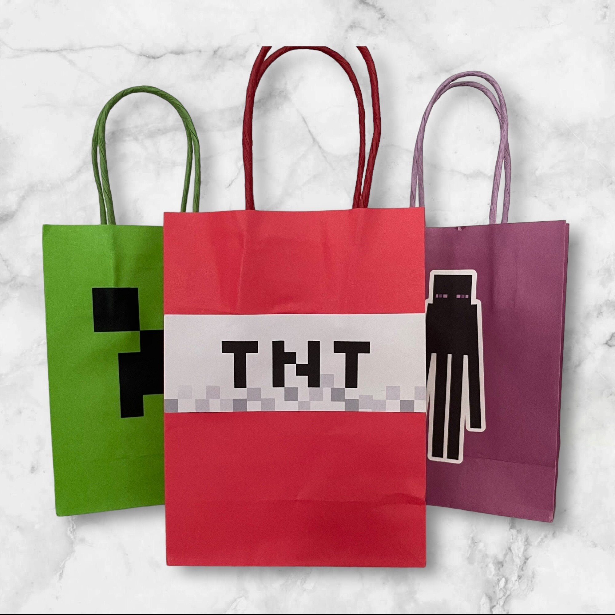 Red TNT Pixel Party Favor Bags
