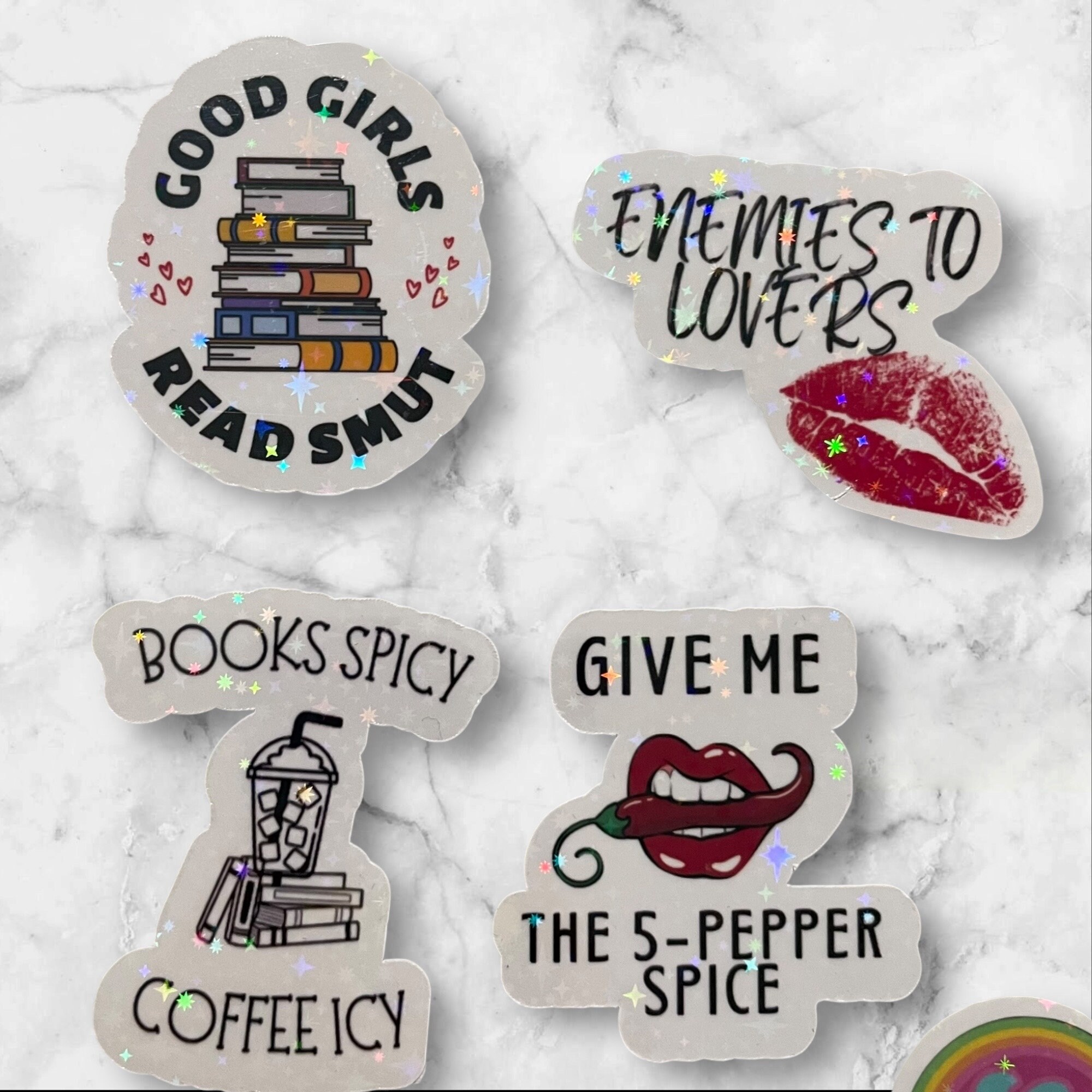 Sticker Set- Smutty Bookish Holographic Stickers- Book Lovers, Smut ...