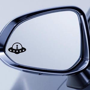 Alien UFO Vinyl Decal: Car Window, Rearview Mirror, various sizes