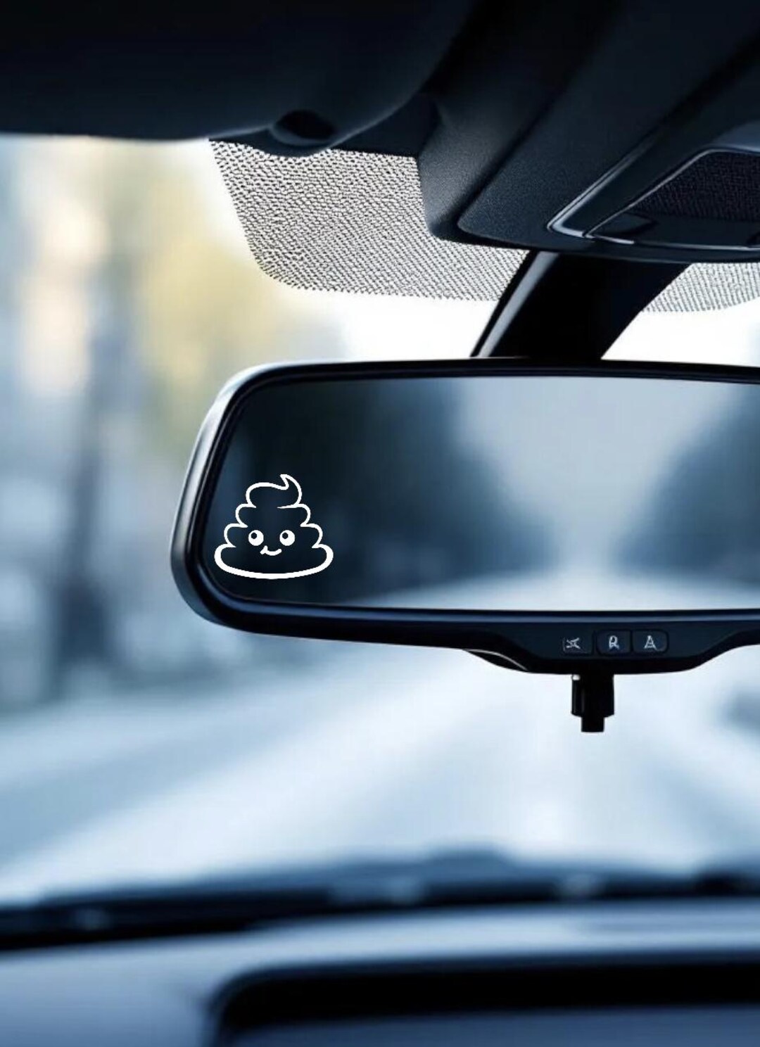 Mini Poop Emoji Vinyl Window Decal, Rearview Mirror, Windshield ...