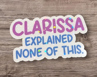 Pegatina holográfica Clarissa de los 90: Divertida nostalgia retro.