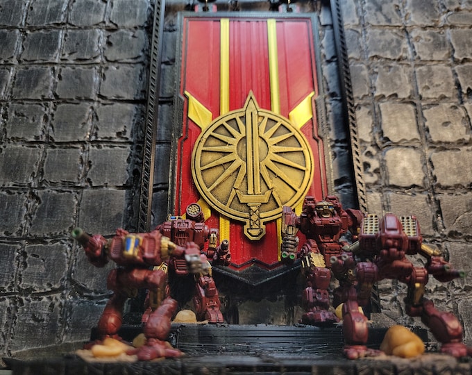 House Davion Standing Banner and Mech Display Combo. Etsy