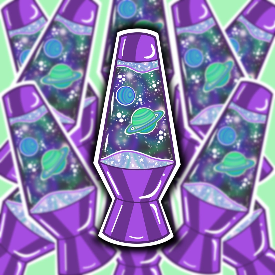 Holographic Space Lava Lamp Sticker Etsy
