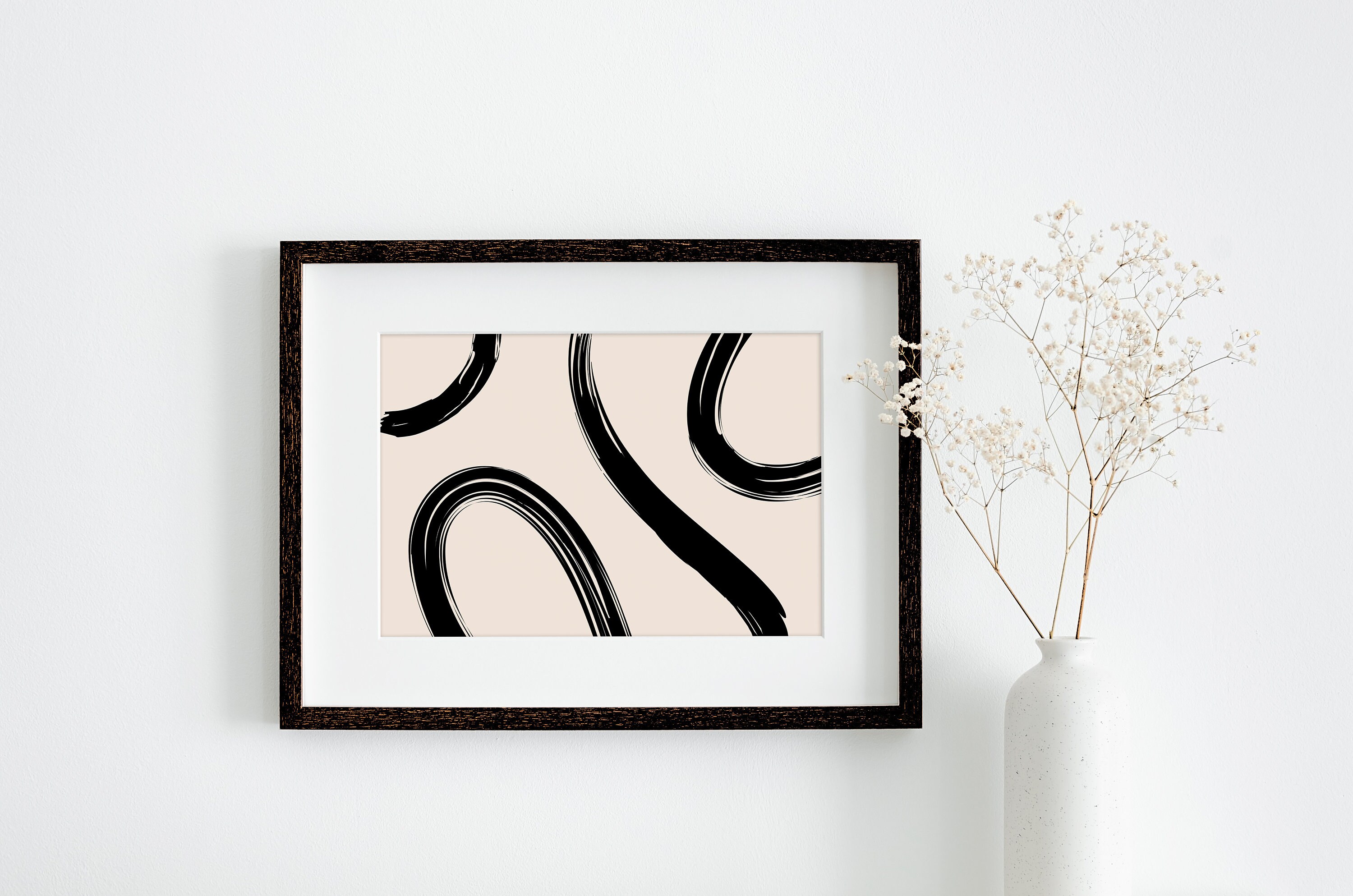 Abstract Paint Brush Strokes Printable Wall Art Minimalist Etsy