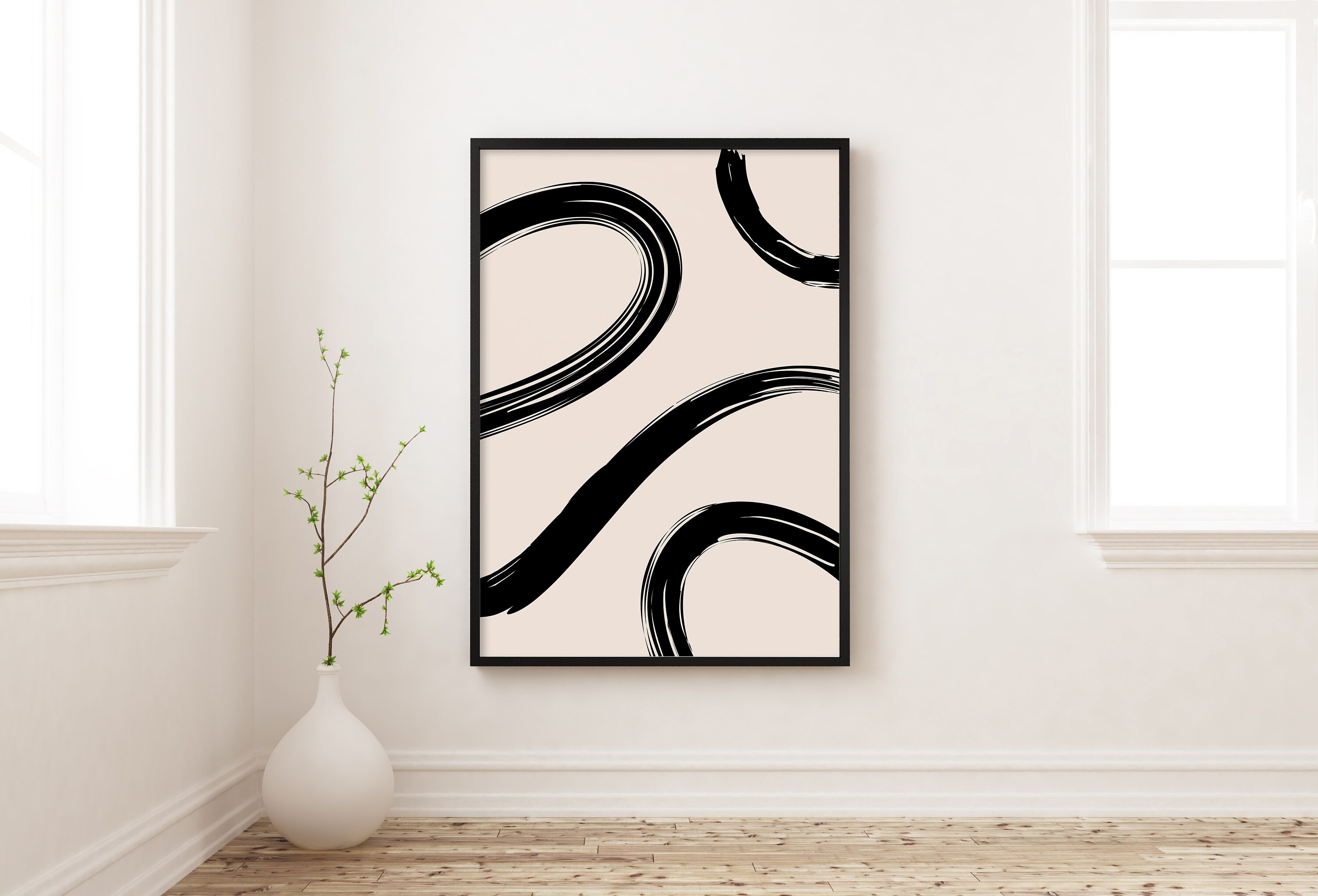Abstract Paint Brush Strokes Printable Wall Art Minimalist Etsy