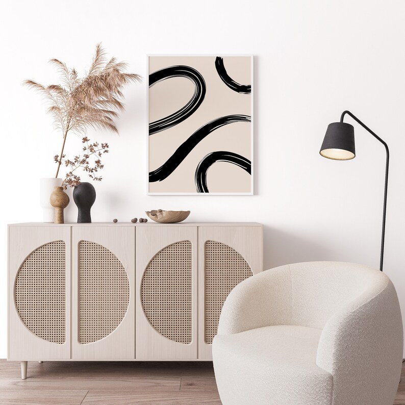 Abstract Paint Brush Strokes Printable Wall Art Minimalist Etsy