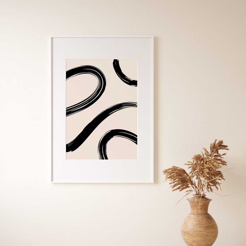 Abstract Paint Brush Strokes Printable Wall Art Minimalist Etsy