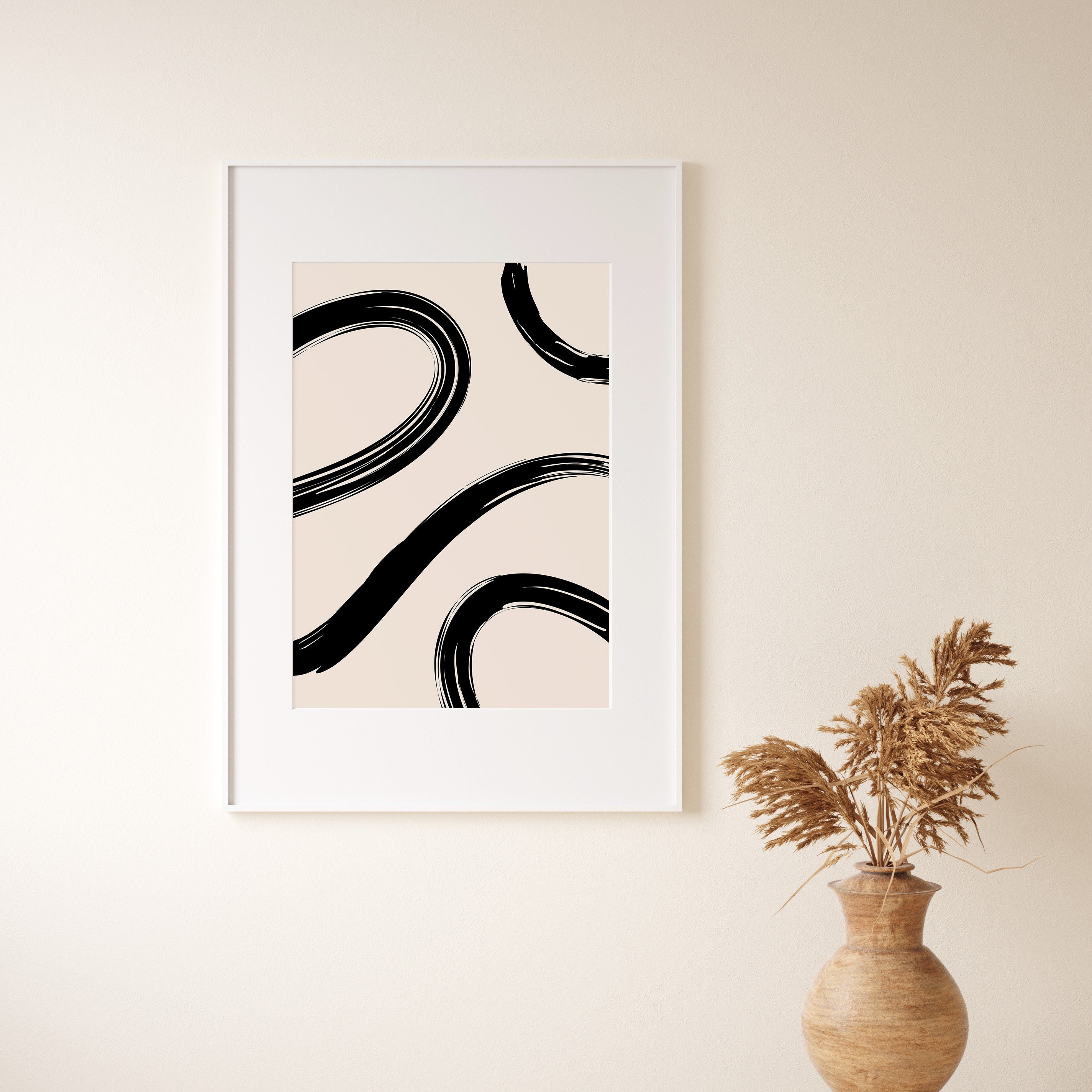 Abstract Paint Brush Strokes Printable Wall Art Minimalist - Etsy