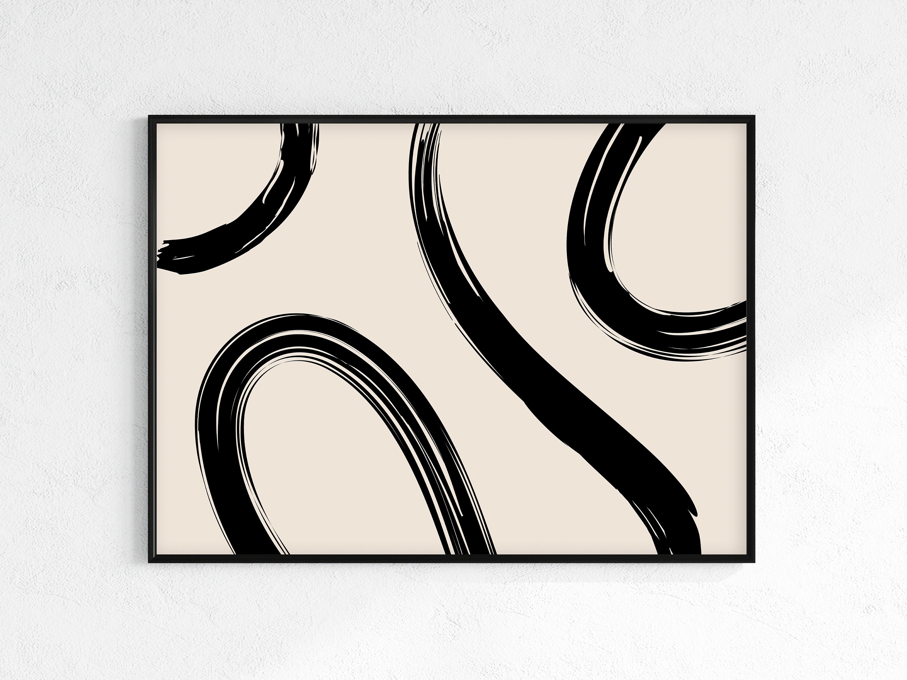 Abstract Paint Brush Strokes Printable Wall Art Minimalist Etsy