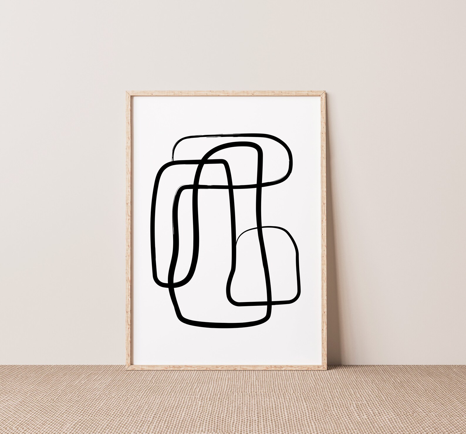 Modern Abstract Printable Wall Art, Black and White Art Print ...